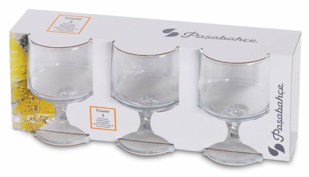 Pasabahce Tower Kelch Gläser 12er Set - 29,5cl Weinglas & Trinkglas